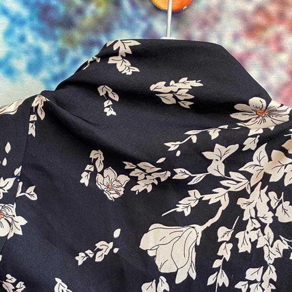 Free People Black and Cream Floral Backless Dress - Picture 3 of 14